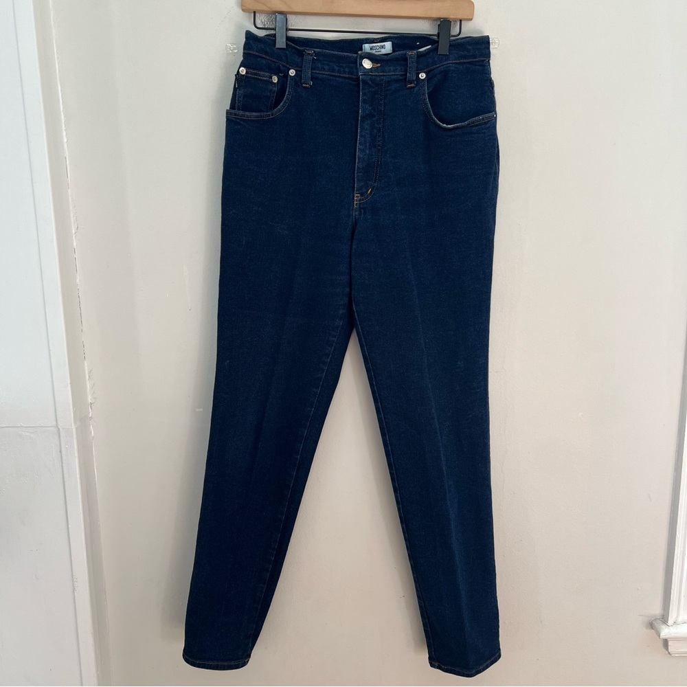 MOSCHINO- Peace Sign Skinny Jeans Blue Size 29
